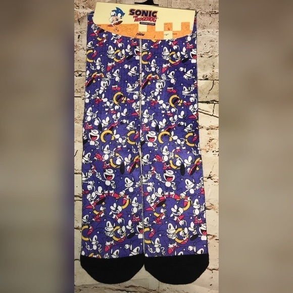 Bioworld Sonic the Hedgehog Crew Novelty Socks - Picture 1 of 3